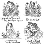 7 Hochzeitsmotive + 9 Sprüche - Laser